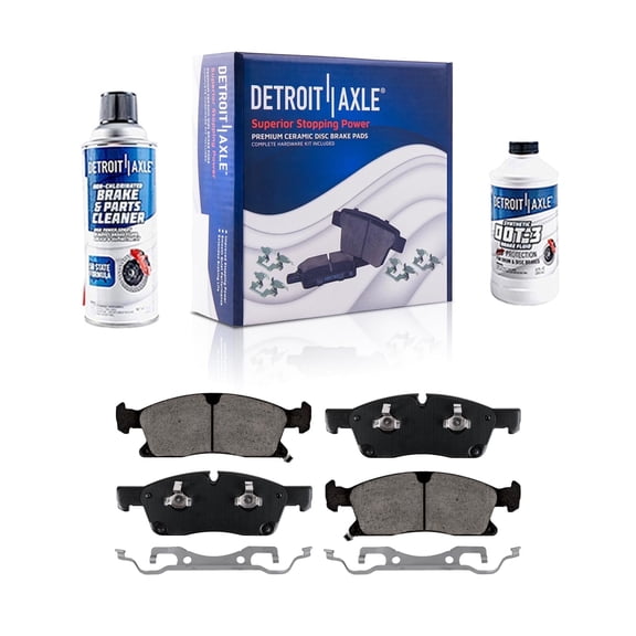 Detroit Axle - 4pc Front Brake Pads for 2011-2020 Dodge Durango 2011-2016 Jeep Grand Cherokee, Ceramic Brake Pads w/Hardware Replacement