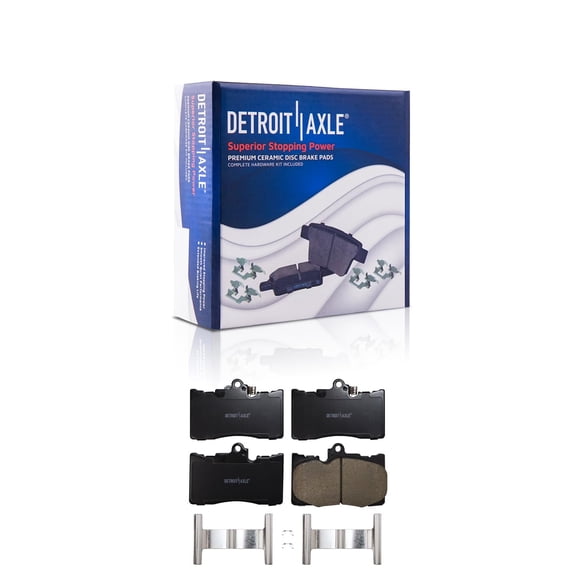 Detroit Axle - Front Brake Pads for Lexus GS350 GS430 GS450h GS460 IS200t IS300 IS350, Ceramic Brake Pads w/Hardware Replacement