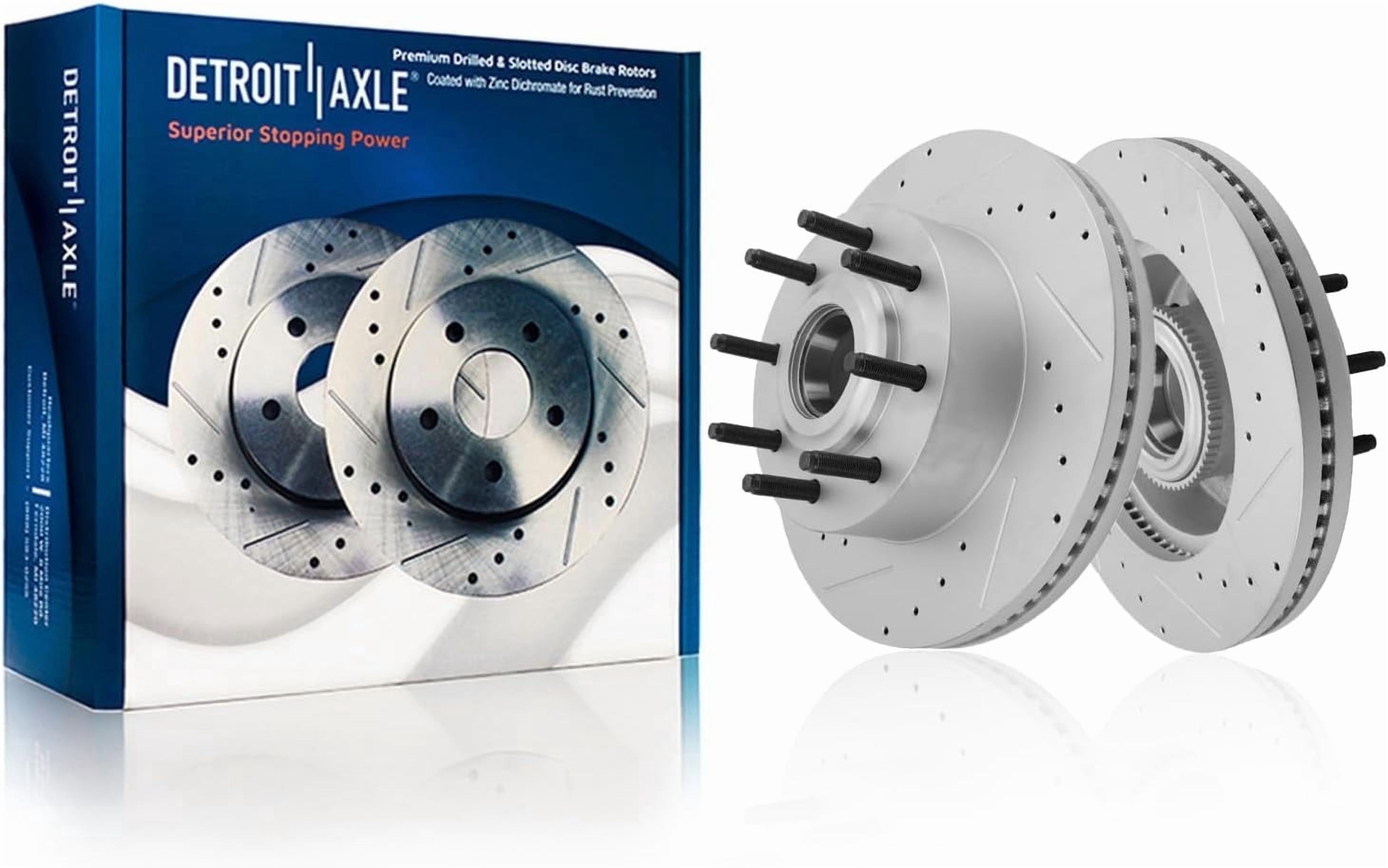 Detroit Axle - RWD Front Brake Rotors for Ford 12-26 F-250 13-26 F-350 Super Duty, 2014 2015 2016 2017 2018 2019 2020 2021 2022 2023 2024 2025 Drilled Slotted Disc Brake: 14.29" inch Rotors