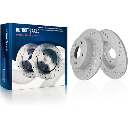 Detroit Axle - Front Drilled Brake Rotors for Honda Accord Civic Element Fit Insight CR-V CR-Z Acura ILX CSX: 11.10" Front Rotors