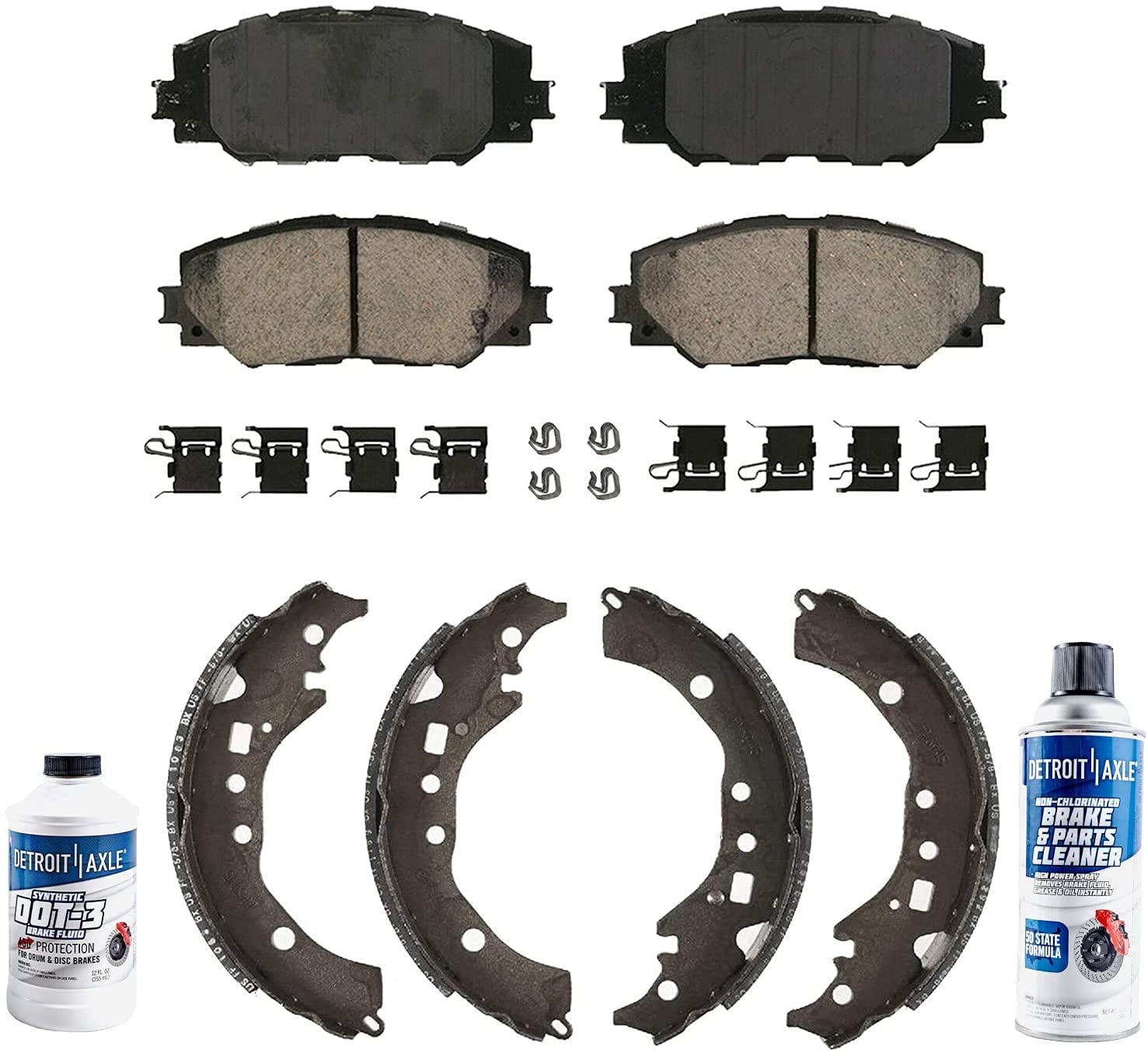 Detroit Axle Front Brakes Brake Pads Rear Brake Shoes Replacement for