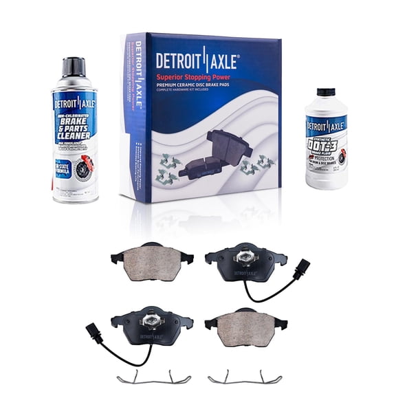 Detroit Axle - Front Ceramic Brake Pads w/Hardware Replacement for Audi A4 A6 Quattro RS6 S6 VW Passat Sharan Seat Exeo Saab 9-5 Volvo C70- 4pc Set