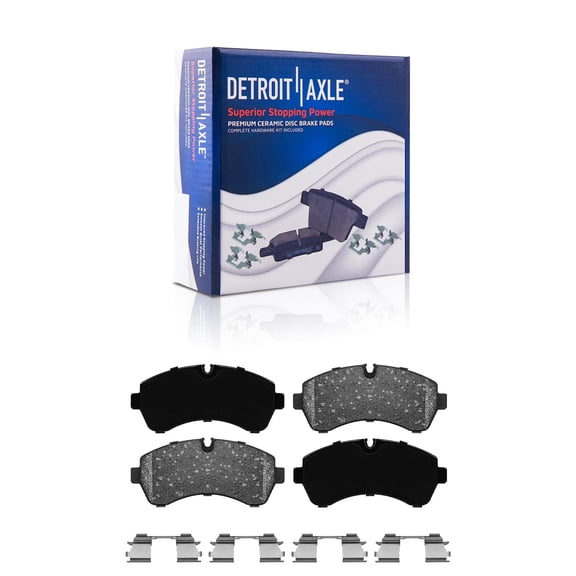 Detroit Axle - Front Brake Pads for Volkswagen Crafter Van Dodge Freightliner Sprinter 3500 Mercedes-Benz Sprinter 2500 3500 3500XD, Ceramic Brake Pads w/Hardware