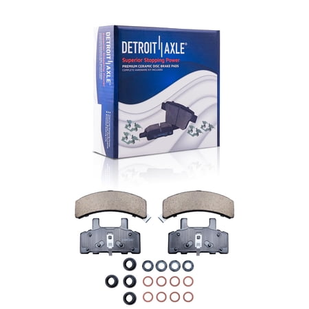 Detroit Axle - Front Brake Pads for Chevrolet Astro C2500 K2500 Tahoe Dodge Ramcharger GMC C2500 Yukon Safari Cadillac DeVille Fleetwood, Ceramic Brake Pads with Hardware Replacement