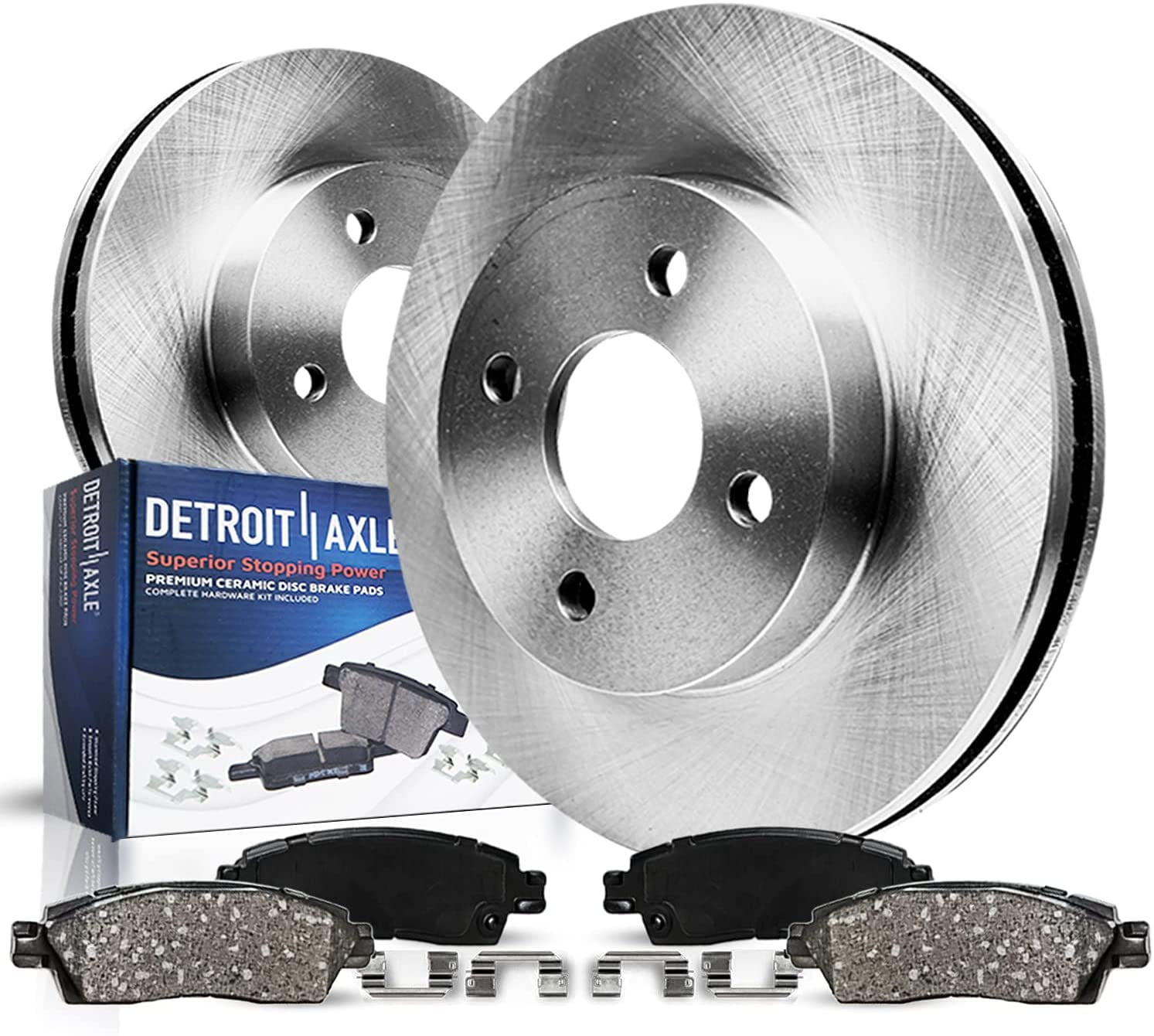 Detroit Axle - Front Brakes and Rotors Brake Pads Replacement for