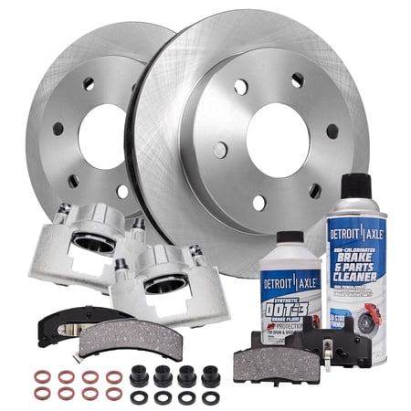 Detroit Axle - Front Brakes and Rotors Brake Pads Brake Calipers Replacement for Chevy GMC K2500 Pickup