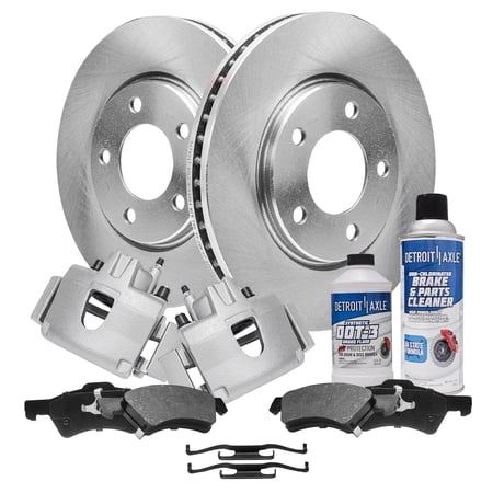 Detroit Axle - Front Brake Kit for 01-07 Dodge Grand Caravan Chrysler Town & Country, Disc Brake Rotors Ceramic Brake Pads Brake Calipers: 11.06 inch Rotor