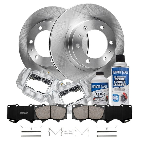 Detroit Axle - Front Brakes and Rotors Brake Pads Brake Calipers Replacement for Toyota Tacoma 4Runner FJ Cruiser