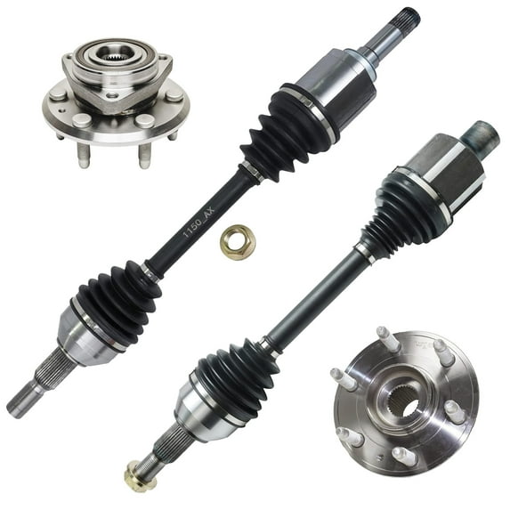Detroit Axle - Front CV Axle Wheel Bearing Hub for Chevy Traverse GMC Acadia Buick Enclave, 2 Front Wheel Bearings & Hubs Set, 2 CV Axles Assembly Replacement
