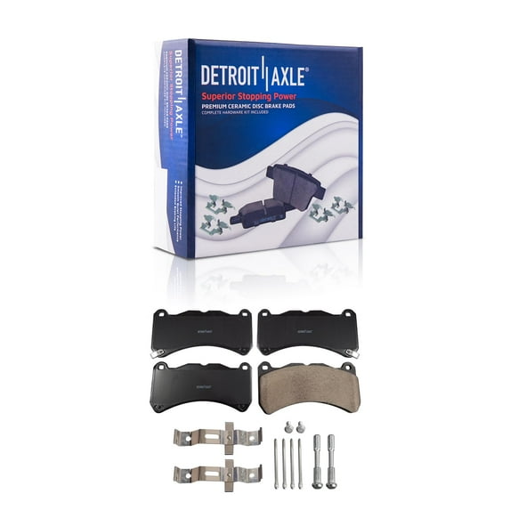 Detroit Axle - Front Ceramic Brake Pads for 2008-2014 Lexus IS F, 2018-2021 Subaru WRX STI, Ceramic Brake Pads with Hardware 2009 2010 2011 2012 2013 2019 2020 Replacement