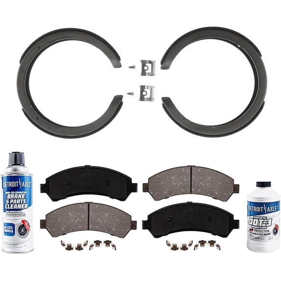 Detroit Axle - Brake Kit for Chevy S10 Blazer GMC Sonoma Jimmy Isuzu Hombre Oldsmobile Bravada, Front Ceramic Brake Pads Rear Brake Shoes Replacement