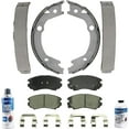 thumbnail image 1 of Detroit Axle - Front Ceramic Brake Pads Rear Brake Shoes Kit Replacement for Hyundai Sonata Tucson Elantra Kia Sportage Optima - 6pc Set, 1 of 7