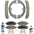 thumbnail image 1 of Detroit Axle - Front Ceramic Brake Pads + Rear Premium Brake Shoes Set Replacement for Nissan Frontier Pathfinder Equator Xterra - 6pc Set, 1 of 5