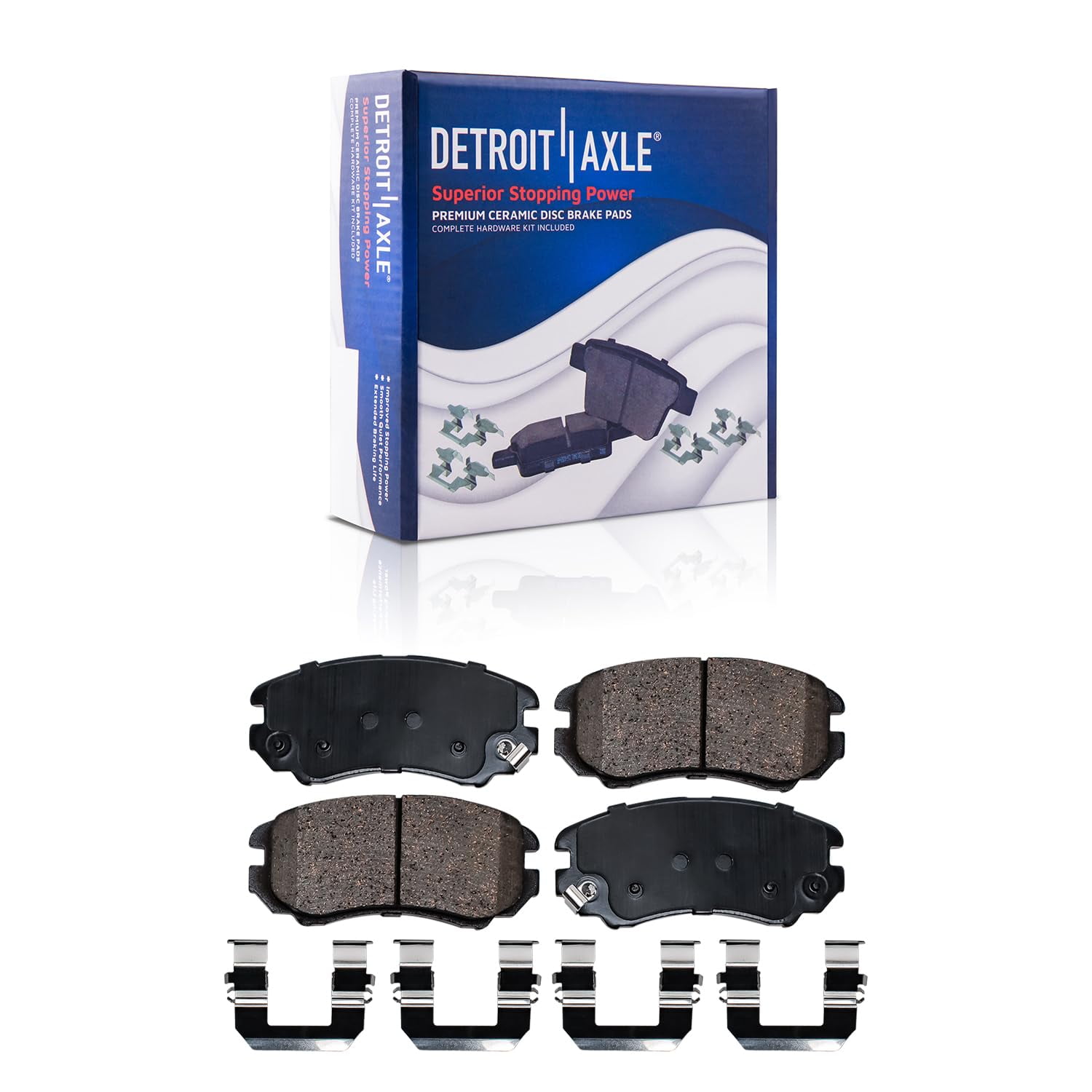 Front Ceramic Brake Pads For Hyundai & Kia Models – Elantra, Sonata, Tiburon, Tucson, Optima, Soul, Sportage & More – W/Hardware