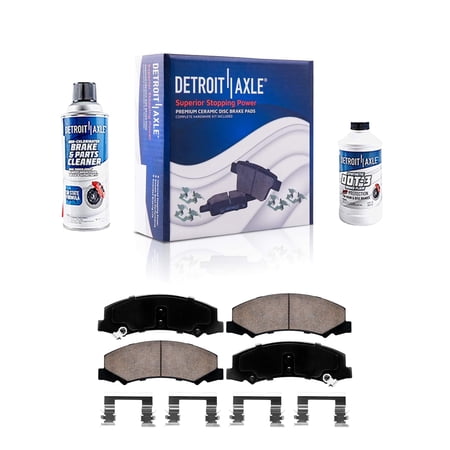 Detroit Axle - 4pc Front Brake Pads for Buick Allure LaCrosse Chevrolet Impala Limited Monte Carlo Cadillac DTS, Ceramic Brake Pads w/Hardware Replacement