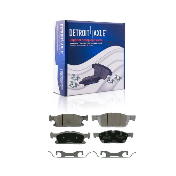 Detroit Axle - Front Brake Pads for 2015-2021 Ford Edge 2019-2021 Lincoln Nautilus 2016-2018 MKX, Ceramic Brake Pads with Hardware Replacement