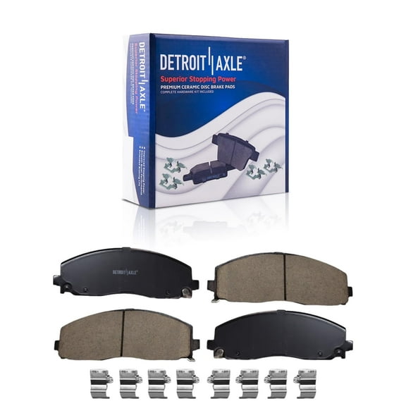 Detroit Axle - Front Brake Pads for 2018-2023 Jeep Wrangler, Ceramic Brake Pads with Hardware Replacement