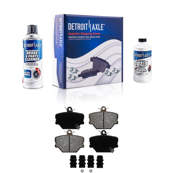 Detroit Axle - Front Brake Pads for 2005-2016 Smart Fortwo Ceramic Brake Pads with Hardware 2006 2007 2008 2009 2010 2011 2012 2013 2014 2015 Replacement