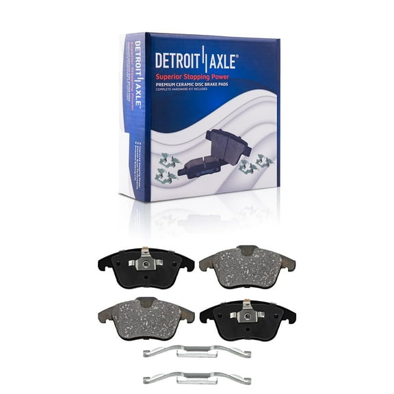 Detroit Axle - Front Brake Pads for Volvo S60 S80 V60 V70 XC70 Land Rover LR2 Range Rover Ceramic Brake Pads w/ Hardware Replacement