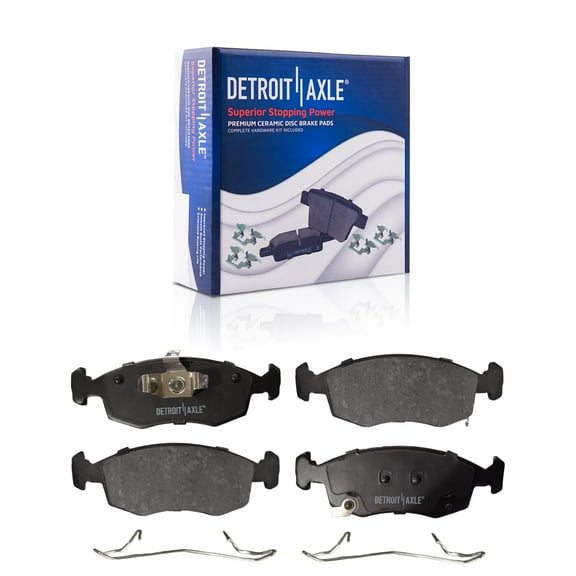 Detroit Axle - Front Ceramic Brake Pads w/Hardware Replacement for 2012-2015 2016 2017 2018 2019 Fiat 500 c Lounge Pop E Sport