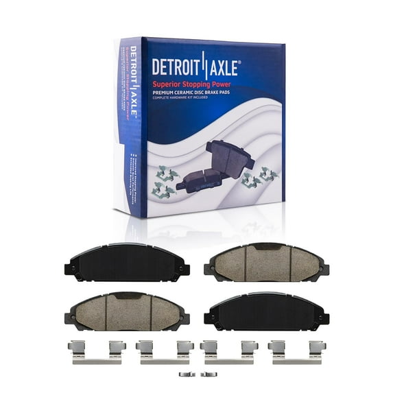 Detroit Axle - Front Brake Pads for Ford Mustang 2015 2016 2017 2018 2019 2020 2021 2022 2023 Ceramic Brake Pads with Hardware Replacement