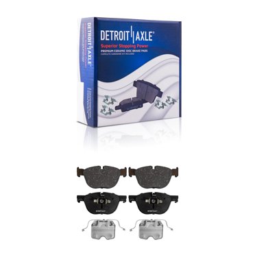 Detroit Axle Front Ceramic Brake Pads With Hardware Kit For BMW 135i, 328i, 323i, XDrive (2006-2013)