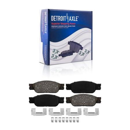 Detroit Axle - Front Ceramic Brake Pads w/Hardware Replacement for Ford Thunderbird Jaguar S-Type Lincoln LS Fits select: 2002 JAGUAR S-TYPE SPORT