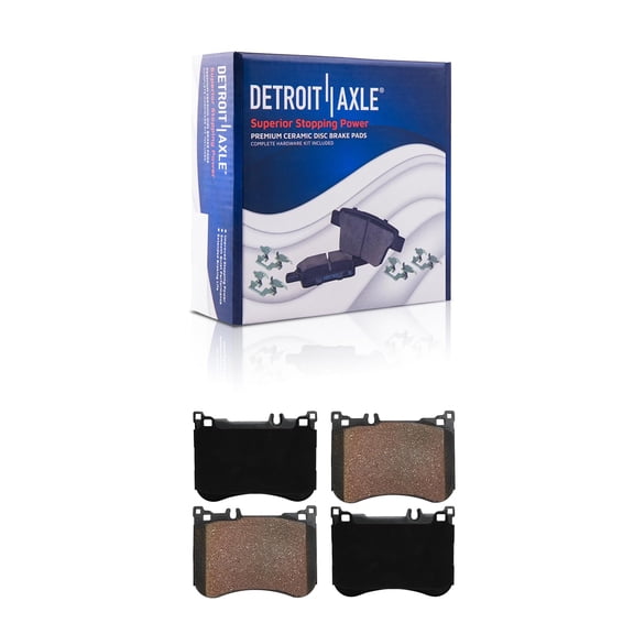 Detroit Axle - Front Ceramic Brake Pads with Hardware Assembly Replacement for Mercedes-Benz CLS53 E53 AMG S450 S550