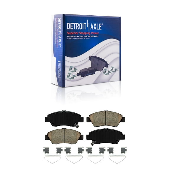 Detroit Axle - Front Ceramic Brake Pads with Hardware Kit for 2011-2015 Honda CR-Z - [2009-2012 Honda Fit]