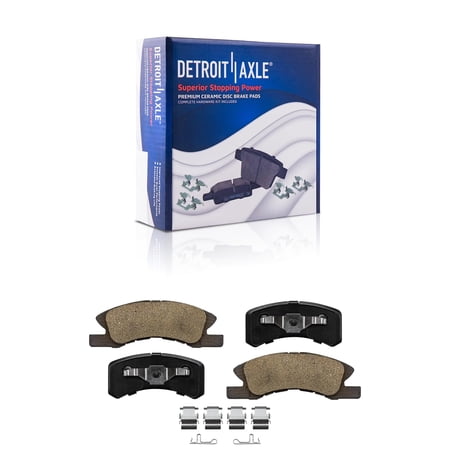 Detroit Axle - Front Ceramic Brake Pads w/ Hardware Replacement for 2014-2024 Mitsubishi Mirage, 2017-2024 Mirage G4