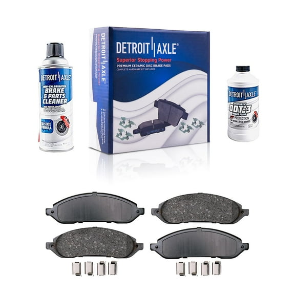 Detroit Axle - Front Ceramic Brake Pads with Hardware Set Replacement for 2004 2005 2006 2007 Ford Freestar Mercury Monterey - 4pc Set