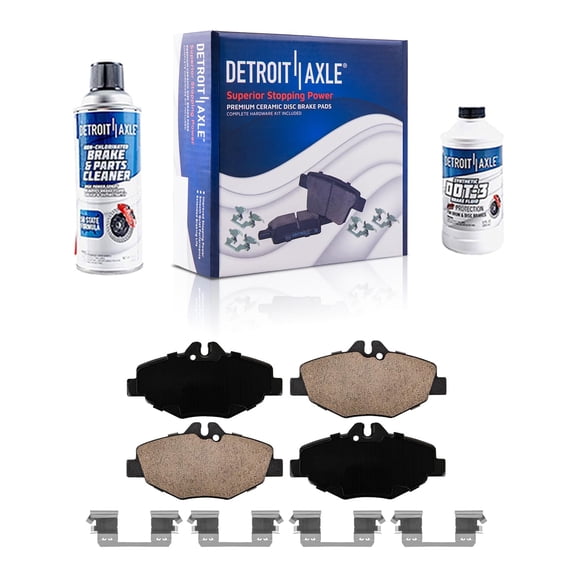 Detroit Axle - Front Ceramic Brake Pads with Hardware Set Replacement for 2007 2008 2009 Mercedes-Benz E320 E350