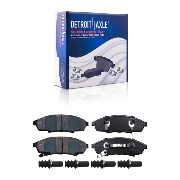 Detroit Axle - Front Ceramic Brake Pads with Hardware Set Replacement for Pontiac Grand Prix Regal Monte Carlo Cutlass Supreme Lumina - 2pc Set