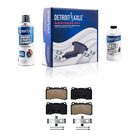 Detroit Axle - Front Ceramic Brake Pads with Hardware Set Replacement for Regal ATS CT6 CTS Mustang G8 Camaro GT - 4pc Set