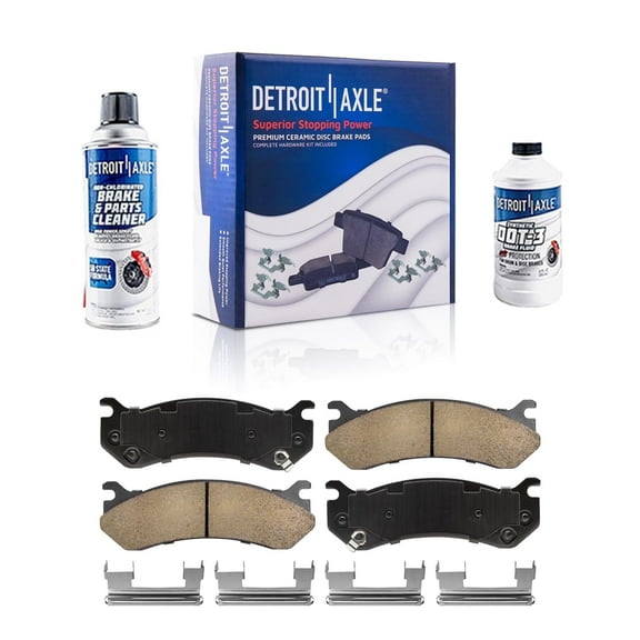 Detroit Axle - Front Brake Pads for Chevy GMC Silverado Sierra Suburban Avalanche Yukon XL 1500 Cadillac Escalade Ceramic Brake Pads w/ Hardware Replacement