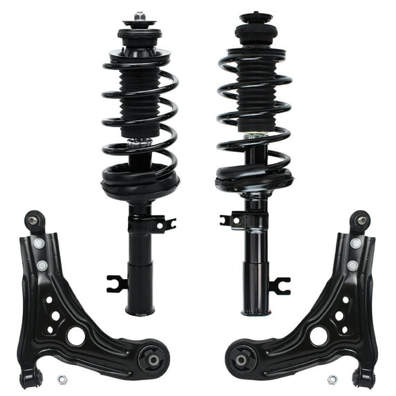 Detroit Axle - Front Coil Spring and Ready Struts + Front Lower Control Arm w/Ball Joint Assembly for Chevrolet Aveo Aveo5 Pontiac Wave G3 - 4pc Set Fits select: 2005-2008 CHEVROLET AVEO BASE/LS