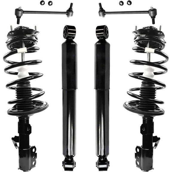 Detroit Axle - Front Coil Spring Struts Sway Bars + Rear Shocks Replacement for 2010-2015 Lexus RX350 RX450h - 6pc Set