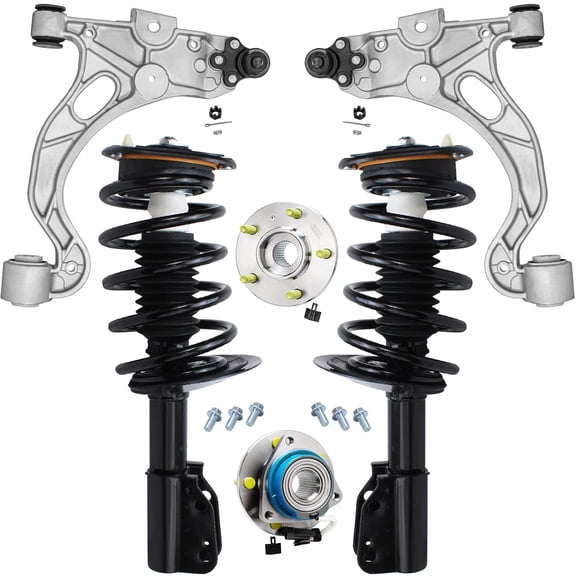 Detroit Axle - 6pc Front End Suspension Kit for 98-05 Buick Park Avenue, 98-99 Riviera, 2 Lower Control Arms w/Ball Joint 2 Struts w/Coil Spring 2 Wheel Bearing Hubs