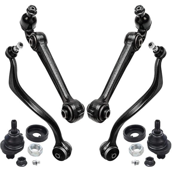 Detroit Axle - Front Control Arms Kit for 07-12 Ford Fusion Lincoln MKZ, 2007-2010 Mercury Milan, 4 Rearward Forward Lower Control Arms, 2 Upper Ball Joints, 2008 2009 Replacement