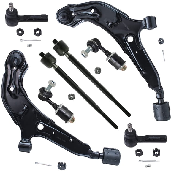 Detroit Axle - Front Control Arms Kit for 1998-2001 Nissan Altima 1999 2000, 2 Lower Control Arms w/Ball Joints, 2 Sway Bar Links, 4 Inner Outer Tie Rods Replacement