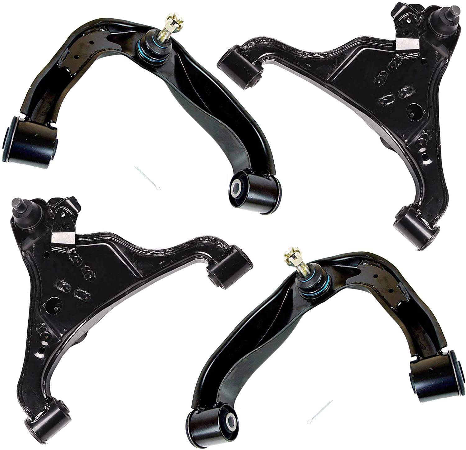 Detroit Axle - Front Control Arms for Nissan Frontier Pathfinder Xterra, 2 Upper Control Arms with Ball Joints 2 Lower Control Arms 2005 2006 2007 2008 2009 2010 2011 2012 Replacement