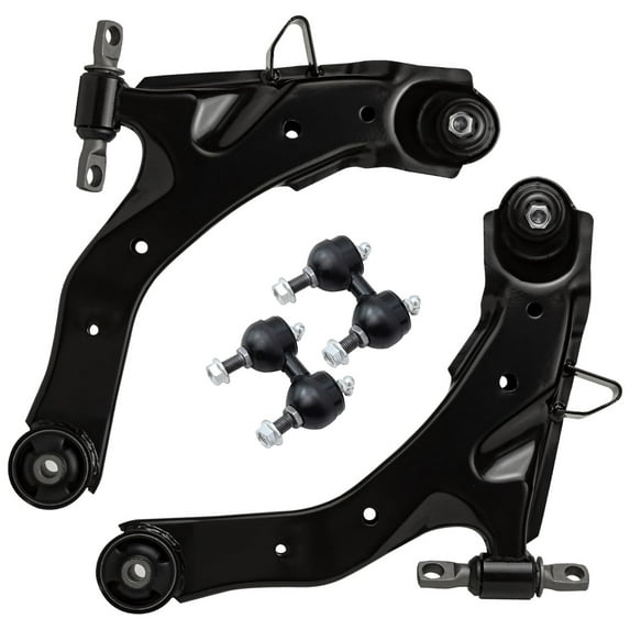 Detroit Axle - Front Control Arms Sway Bars for 01-06 Hyundai Elantra 2001 2002 2003 2004 2005 2006, 2 Lower Control Arms w/Ball Joints Assemblies 2 Sway Bar Links, Replacement for Elantra