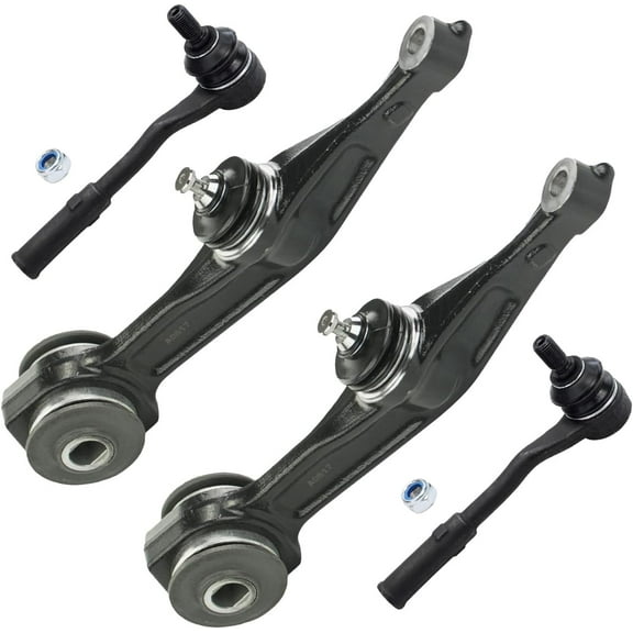 Detroit Axle - Front Control Arms Tie Rods for Mercedes-Benz CL500 CL600 S350 S430 S600, CL55 CL65 S55 S65 AMG 2 Lower Control Arms with Ball Joints Assembly 2 Outer Tie Rods Replacement