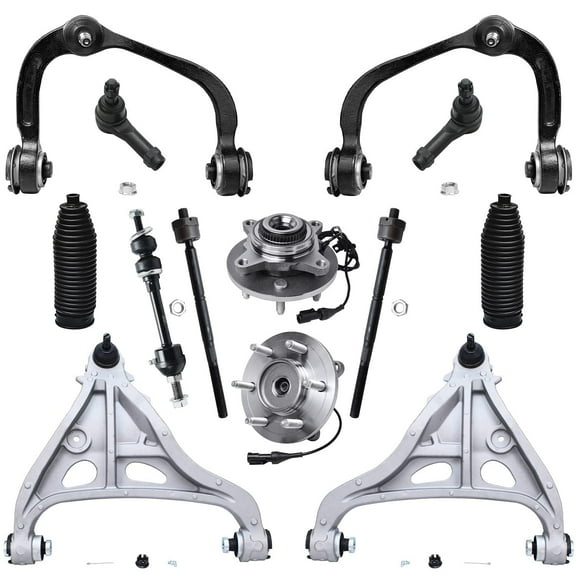Detroit Axle - Front Control Arms Tie Rods Sway Bars Wheel Hub Bearings Boots Replacement for Ford F-150 Lincoln Mark LT Fits select: 2006-2008 FORD F150