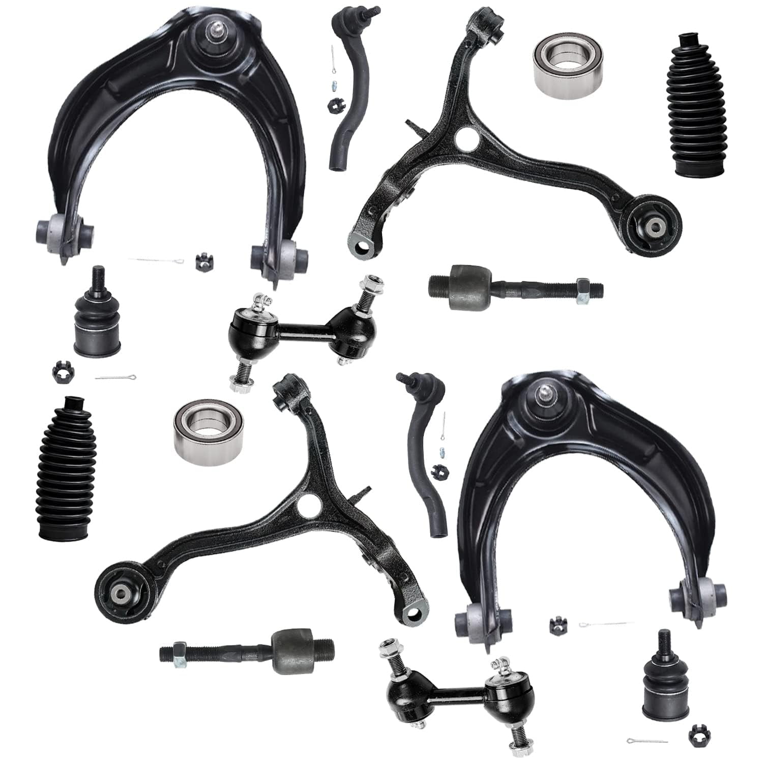 Detroit Axle - Front Control Arms Wheel Bearings Lower Ball Joints Tie Rods Sway Bars Replacement for 2008-2012 Honda Accord