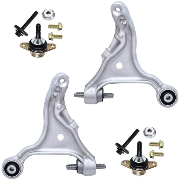 Detroit Axle - Front Control Arms for 01-07 Volvo S60 V70, 2 Lower Control Arms, 2 Lower Ball Joints, 2002 2003 2004 2005 2006 Replacement