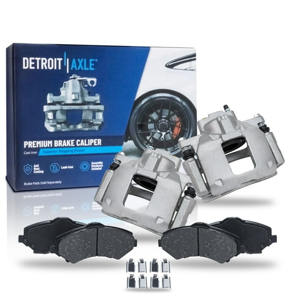 Detroit Axle - Front Disc Brake Calipers Brake Pads for 2008-2012 Town & Country Grand Caravan, 09-11 Volkswagen Routan Replacement