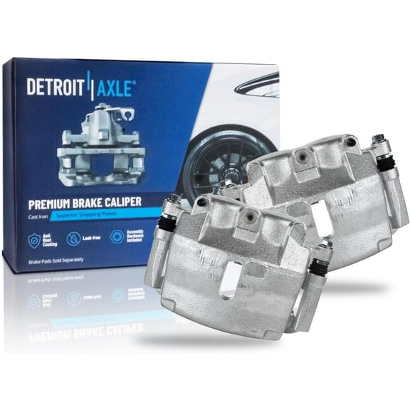 Detroit Axle - Front Disc Brake Calipers w/Brackets Replacement for 2005 2006 2007 2008 Ford F-150 Lobo Lincoln Mark LT - 2pc Set