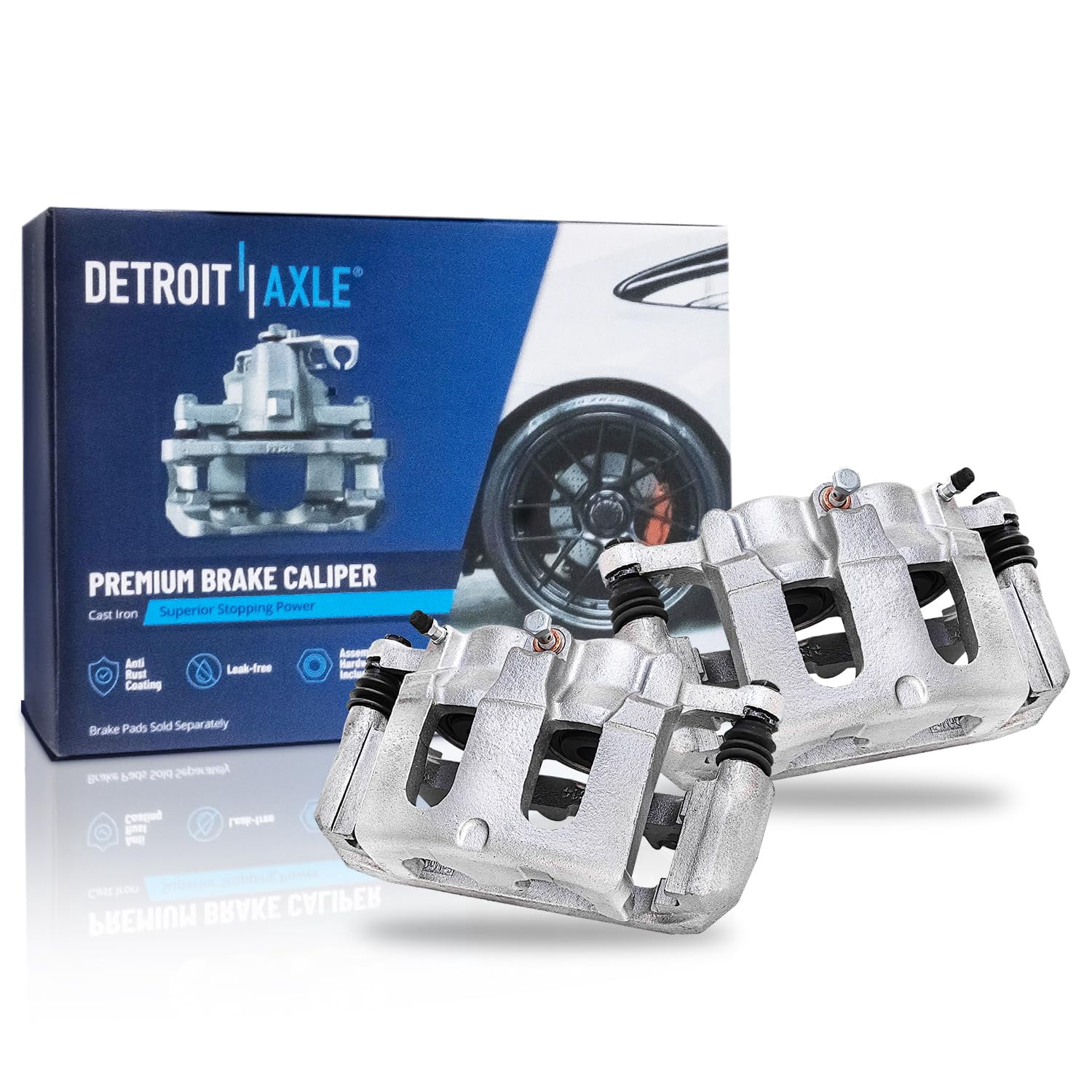 Detroit Axle - Front Disc Brake Calipers w/Brackets Replacement for 2006-2010 Ford Explorer Mercury Mountaineer 2007-10 Explorer Sport Trac - 2pc Set