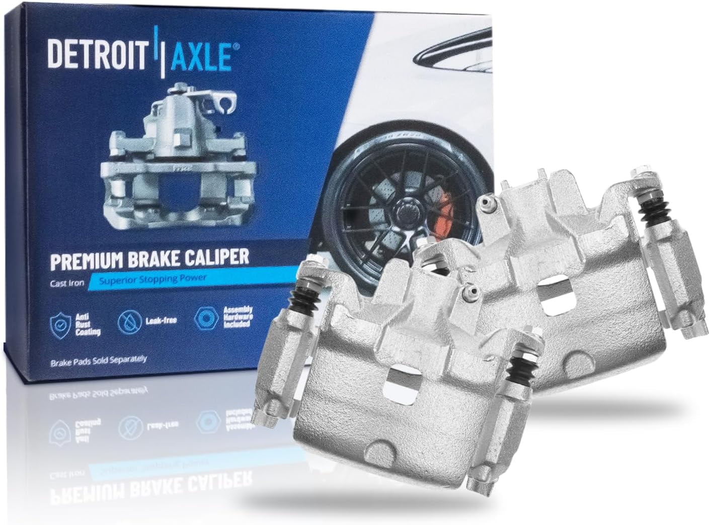 Detroit Axle - Front Disc Brake Calipers w/Brackets Replacement for 2013-2021 Nissan Altima, 2014-2017 Leaf - 2pc Set